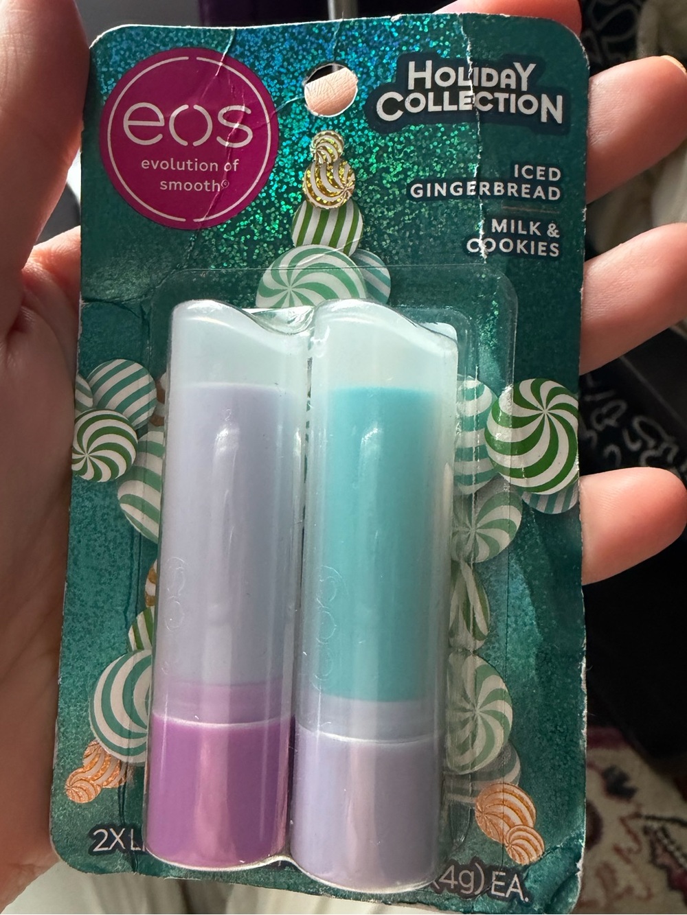 eos Holiday Lip Balm Duo - Iced Gingerbread and Milk and Cookies